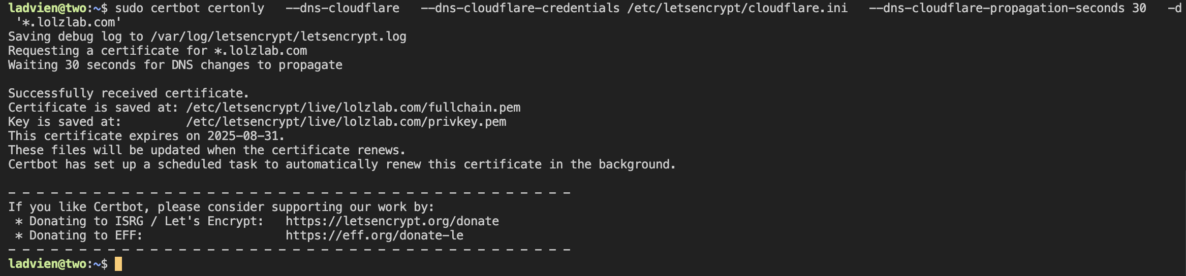 request-certbot-certificate-response