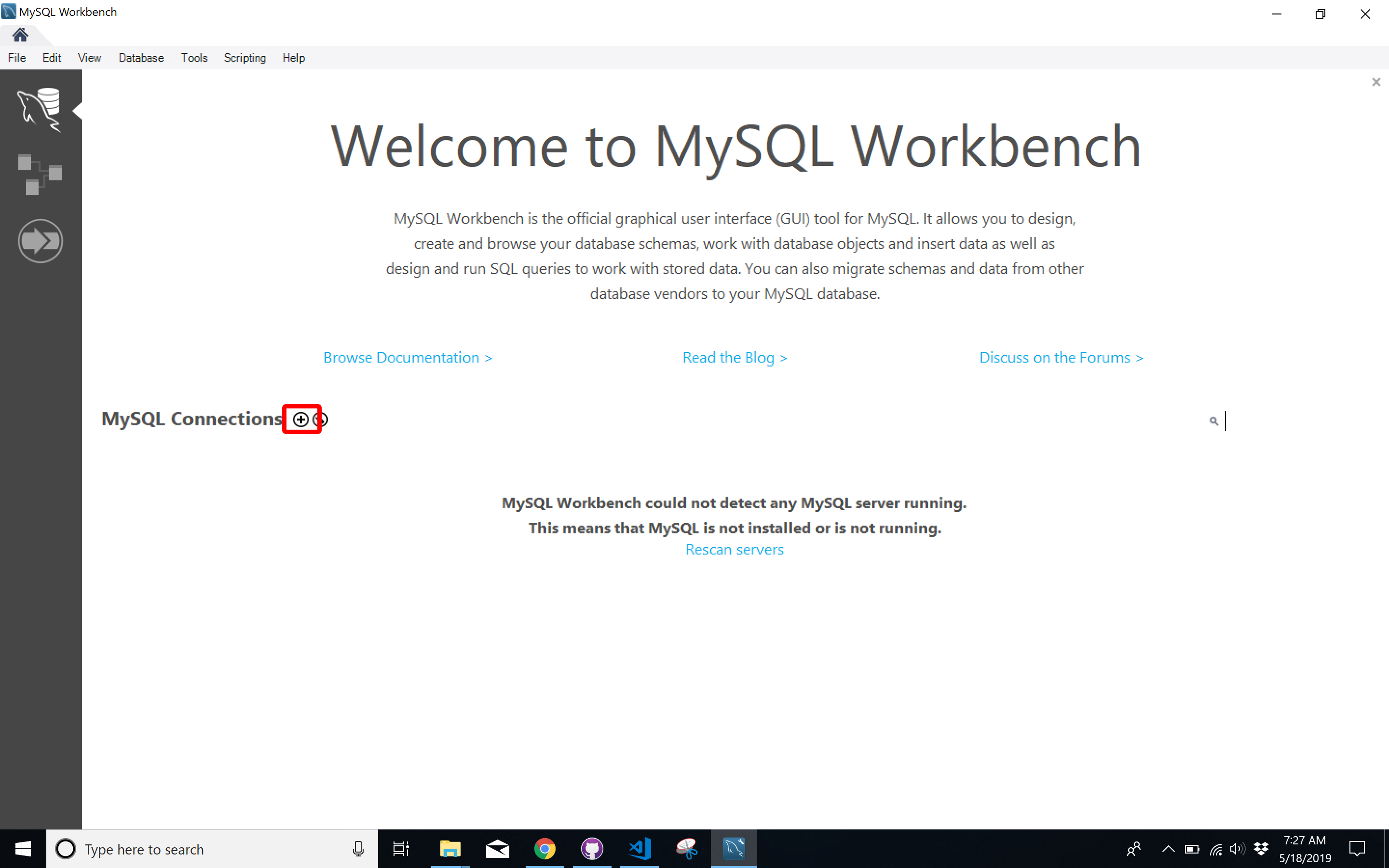 mysql-workbench-welcome-screen