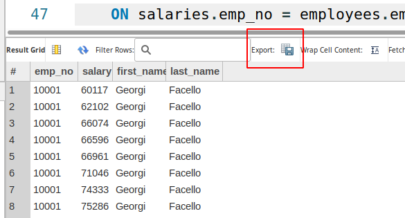 mysql-workbench-export-to-csv