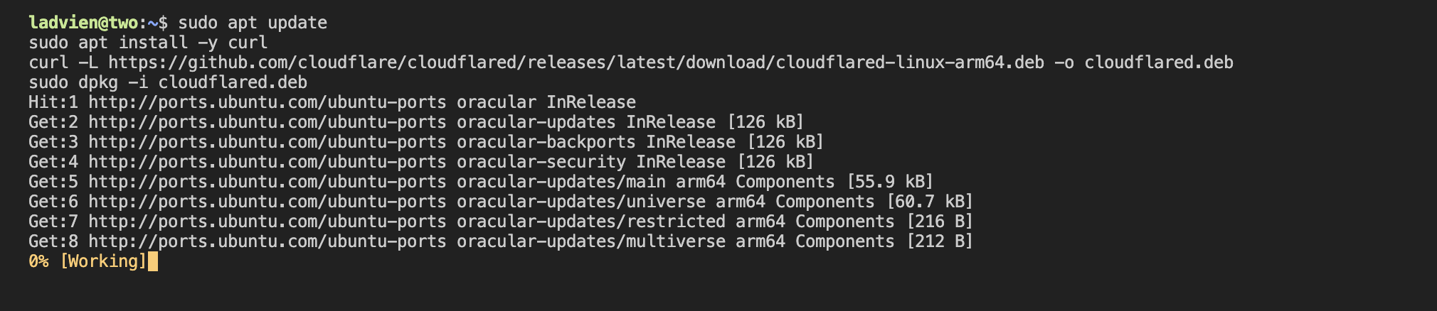 cloud-flare-install-linux-ubuntu-server