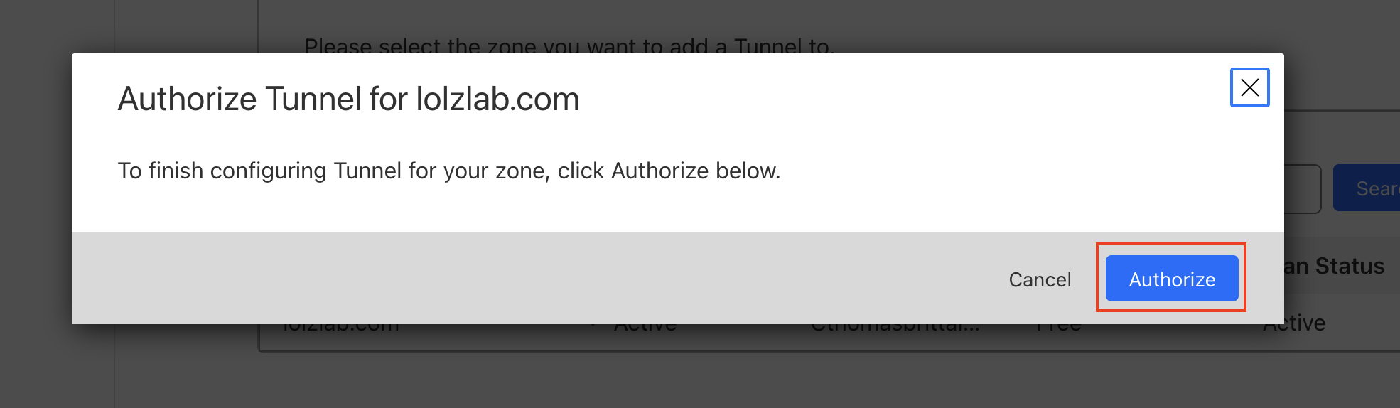 cloudflare-authorize-tunnel