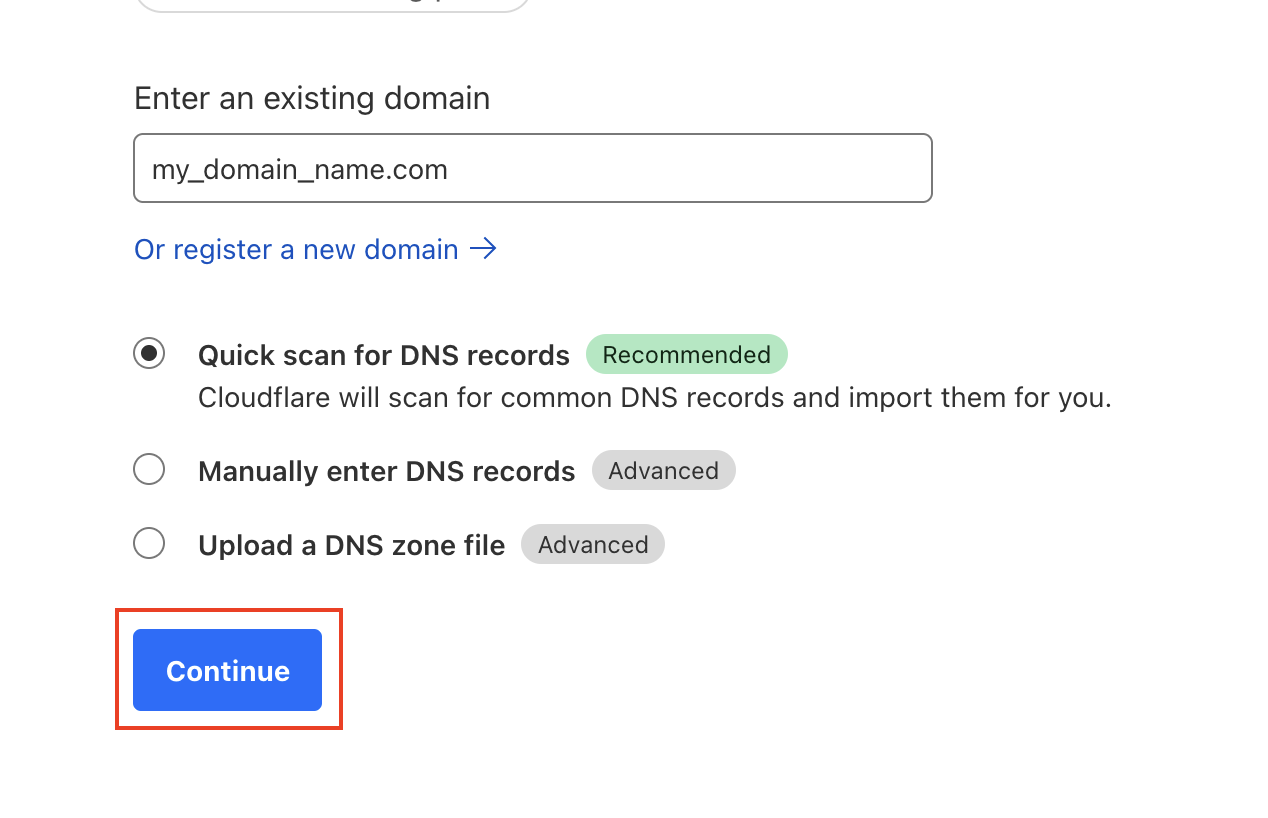 cloudflare-setup-select-domain-name