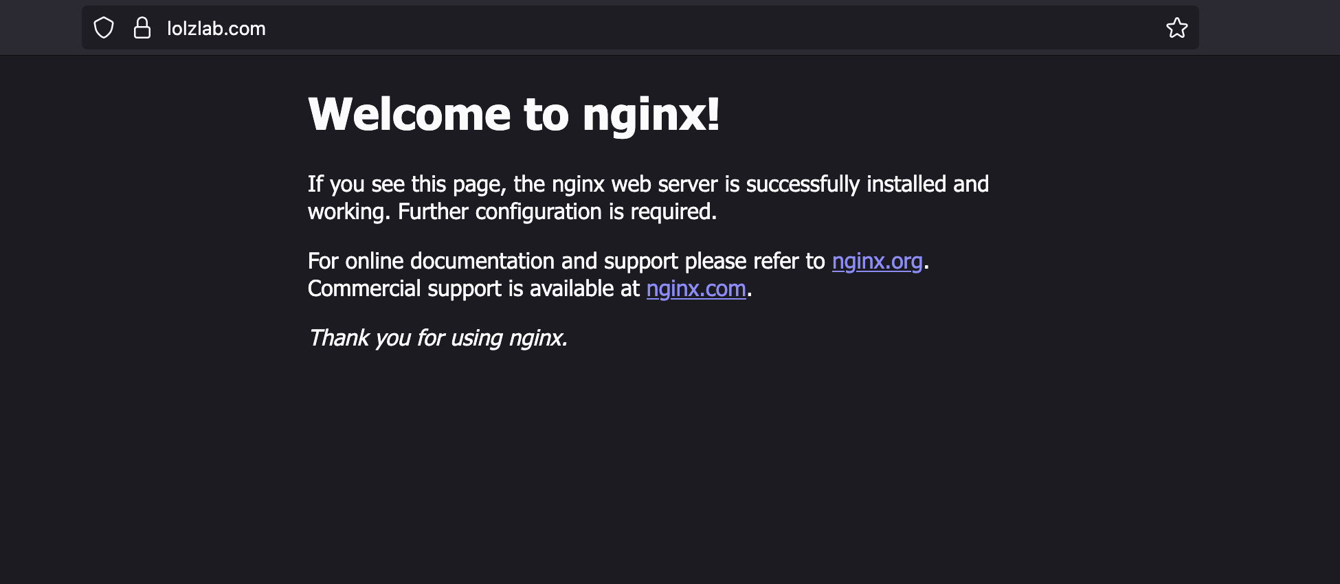 nginx-splash-page